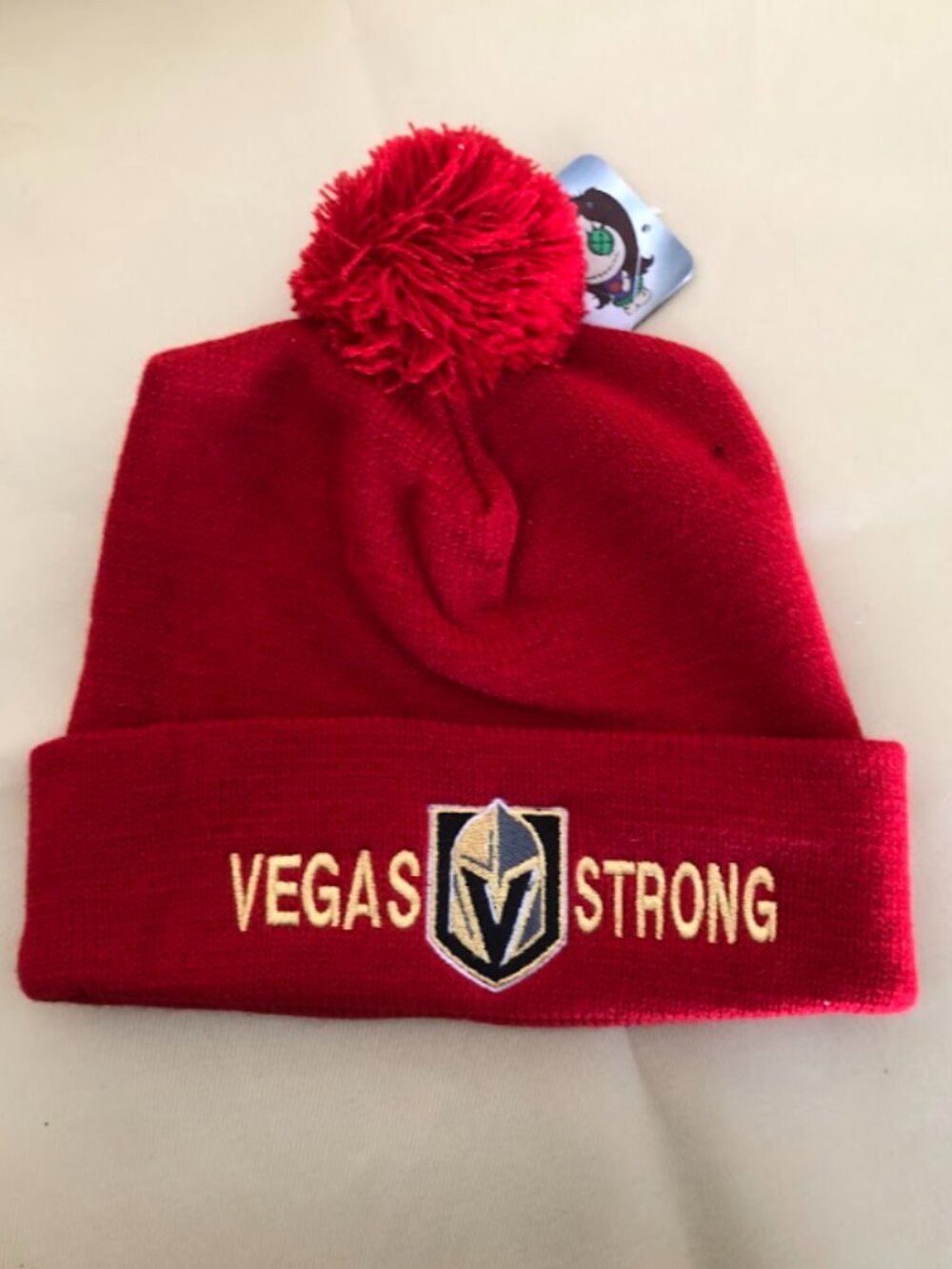 Las Vegas Golden Knights Vegas Strong Red Cuffed Beanies!